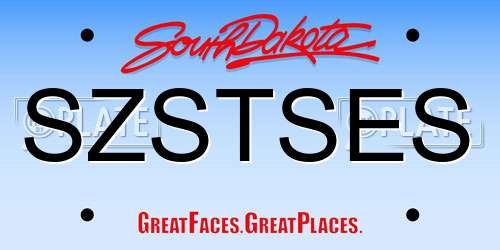 SZSTSES South Dakota License Plate