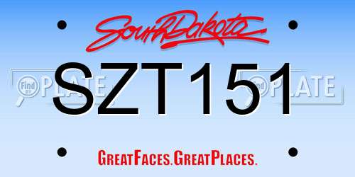 SZT151 South Dakota License Plate
