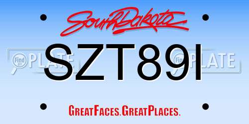 SZT89I South Dakota License Plate