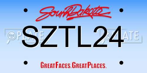 SZTL24 South Dakota License Plate