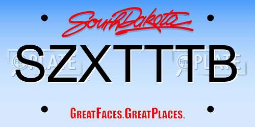 SZXTTTB South Dakota License Plate