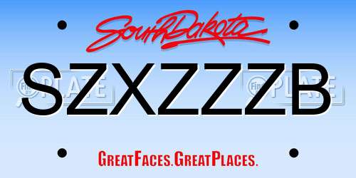 SZXZZZB South Dakota License Plate