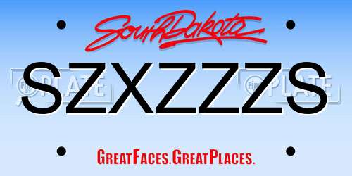 SZXZZZS South Dakota License Plate