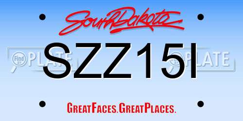 SZZ15I South Dakota License Plate
