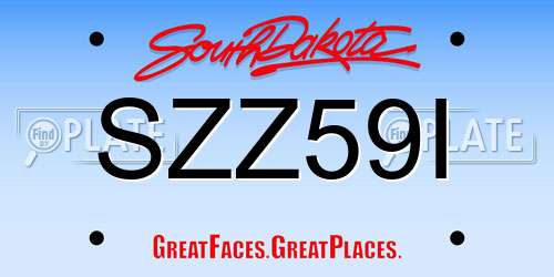 SZZ59I South Dakota License Plate