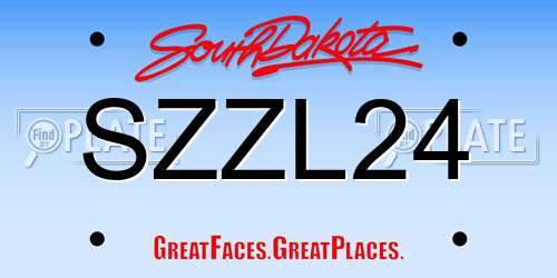 SZZL24 South Dakota License Plate