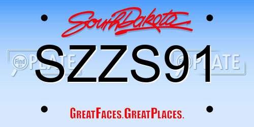 SZZS91 South Dakota License Plate
