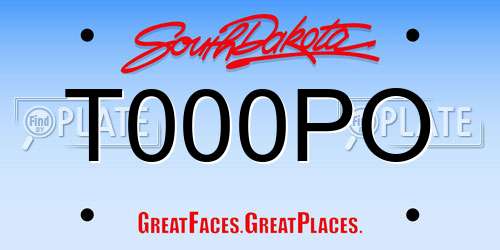 T000PO South Dakota License Plate