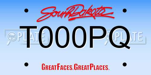 T000PQ South Dakota License Plate
