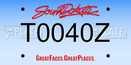 T0040Z South Dakota License Plate