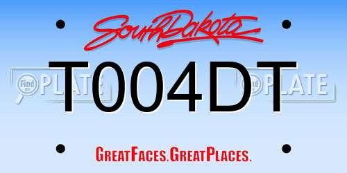T004DT South Dakota License Plate