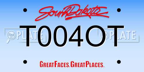 T004OT South Dakota License Plate