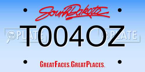 T004OZ South Dakota License Plate