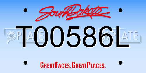 T00586L South Dakota License Plate