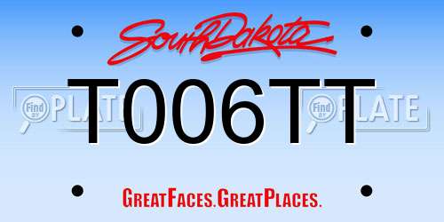 T006TT South Dakota License Plate