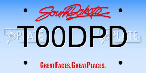 T00DPD South Dakota License Plate