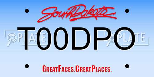 T00DPO South Dakota License Plate