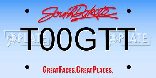 T00GTT South Dakota License Plate
