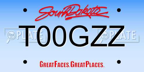 T00GZZ South Dakota License Plate