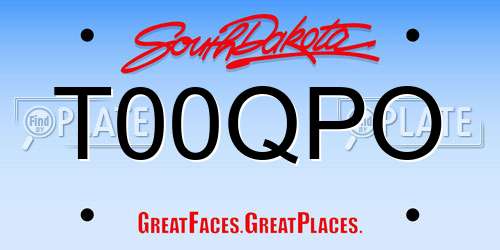 T00QPO South Dakota License Plate