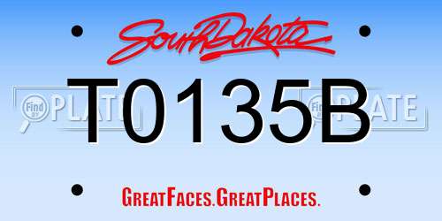 T0135B South Dakota License Plate