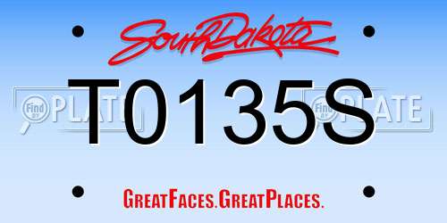 T0135S South Dakota License Plate