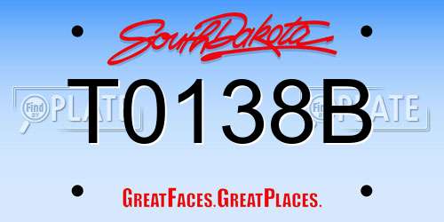 T0138B South Dakota License Plate