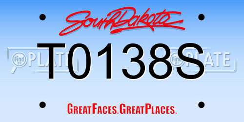 T0138S South Dakota License Plate