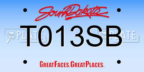 T013SB South Dakota License Plate
