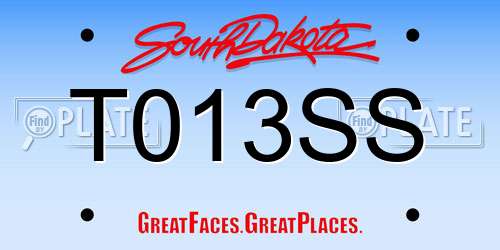 T013SS South Dakota License Plate