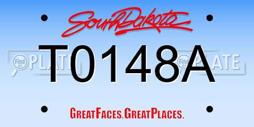 T0148A South Dakota License Plate