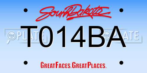 T014BA South Dakota License Plate