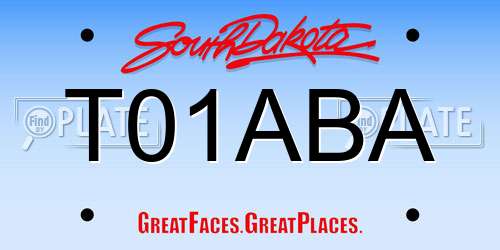 T01ABA South Dakota License Plate