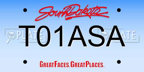 T01ASA South Dakota License Plate