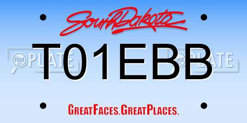 T01EBB South Dakota License Plate