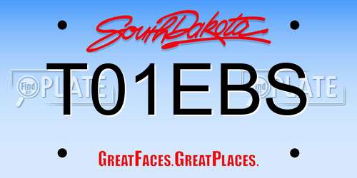 T01EBS South Dakota License Plate