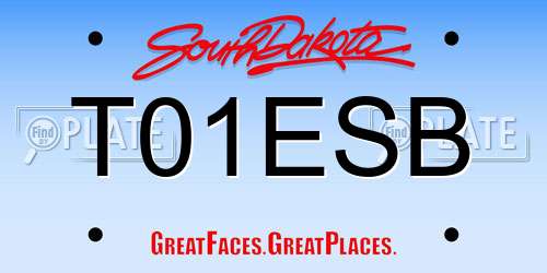 T01ESB South Dakota License Plate
