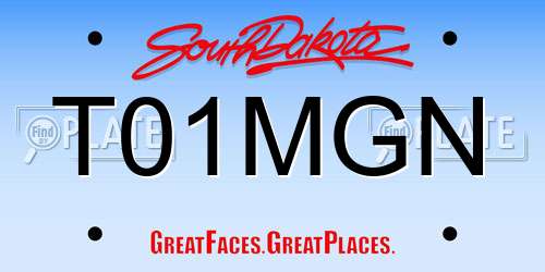 T01MGN South Dakota License Plate