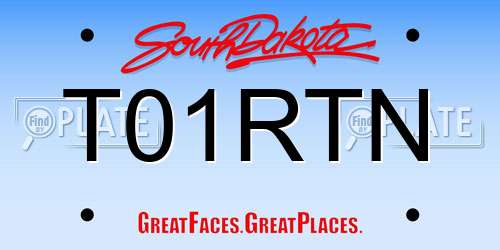 T01RTN South Dakota License Plate