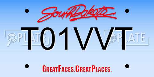 T01VVT South Dakota License Plate