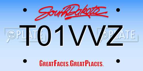 T01VVZ South Dakota License Plate