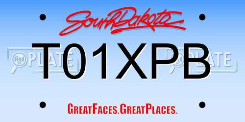 T01XPB South Dakota License Plate