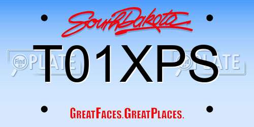 T01XPS South Dakota License Plate