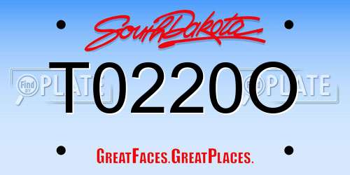 T0220O South Dakota License Plate