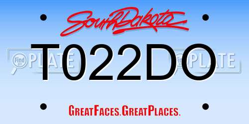 T022DO South Dakota License Plate