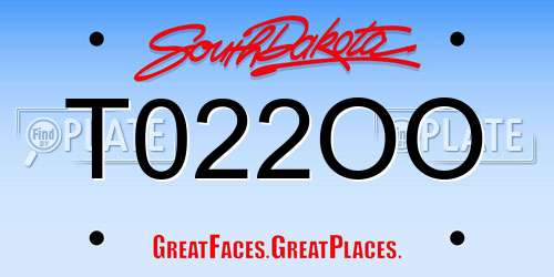 T022OO South Dakota License Plate