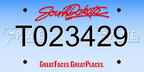 T023429 South Dakota License Plate