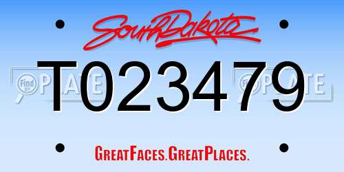 T023479 South Dakota License Plate
