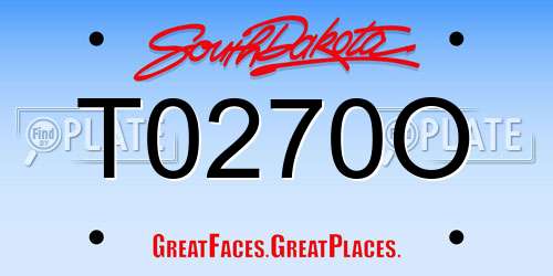 T0270O South Dakota License Plate