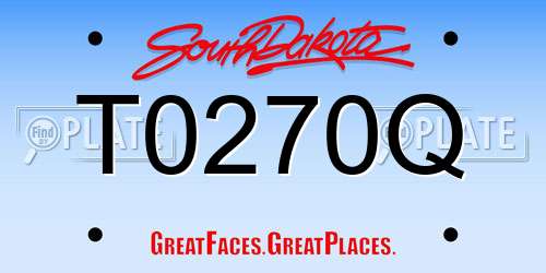 T0270Q South Dakota License Plate